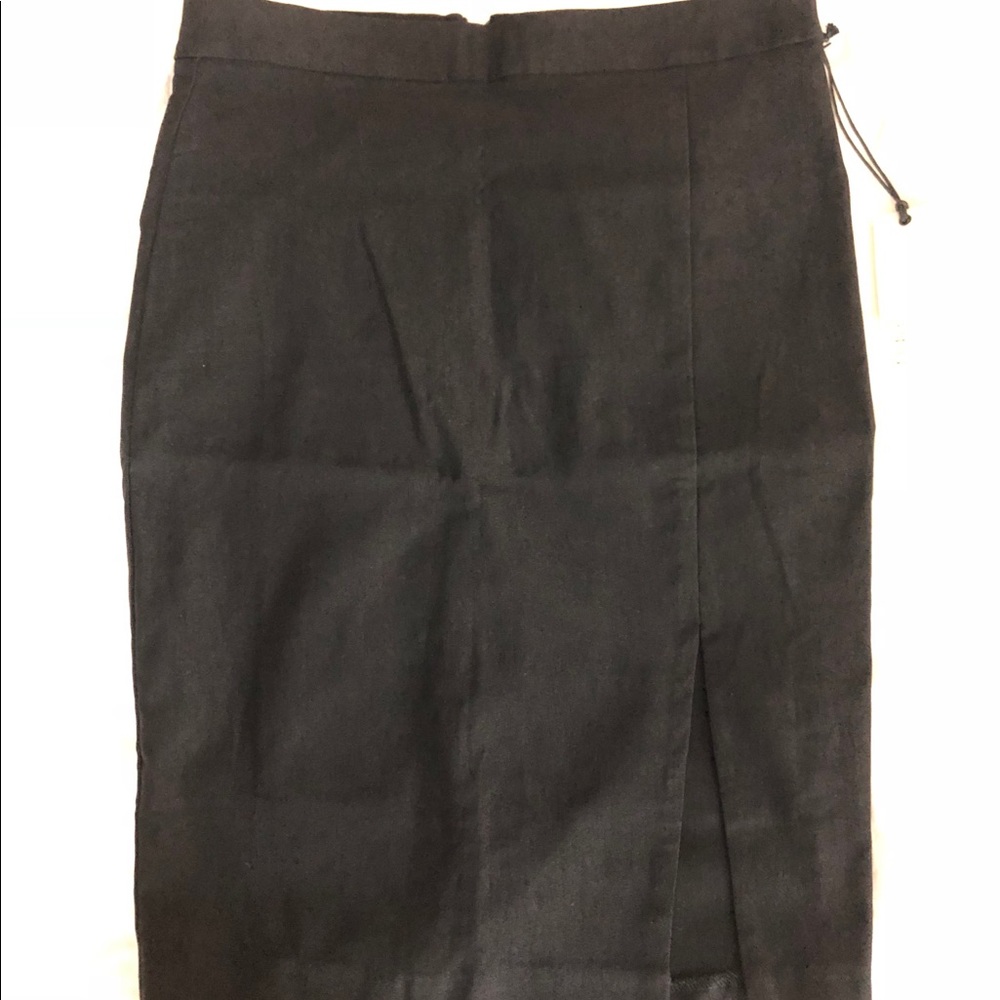 Black Have Pencil Skirt with Front Side Slit